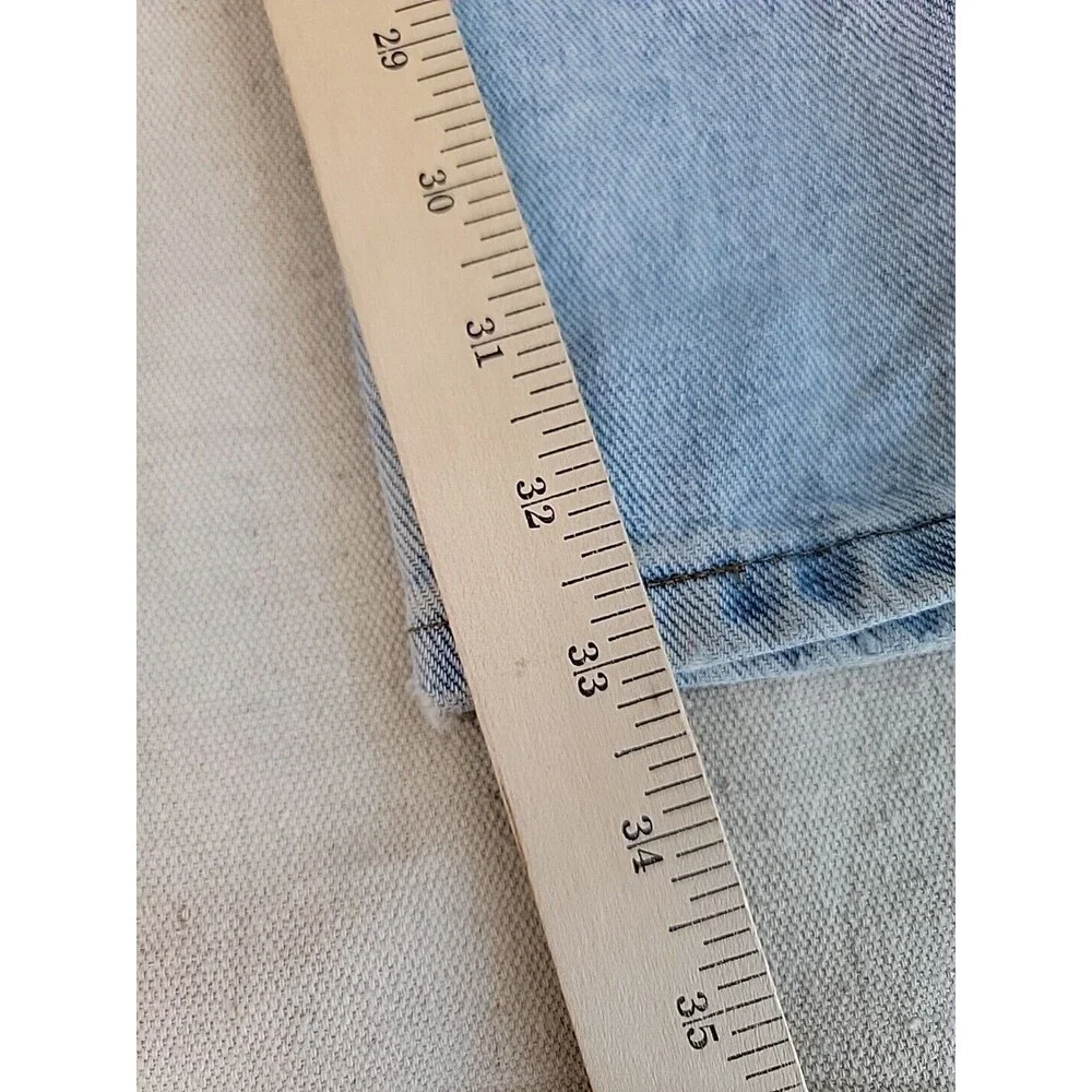 Vtg Riders Jeans Mens 34x33 * Distressed Destroyed Cotton Light Blue High Rise‎